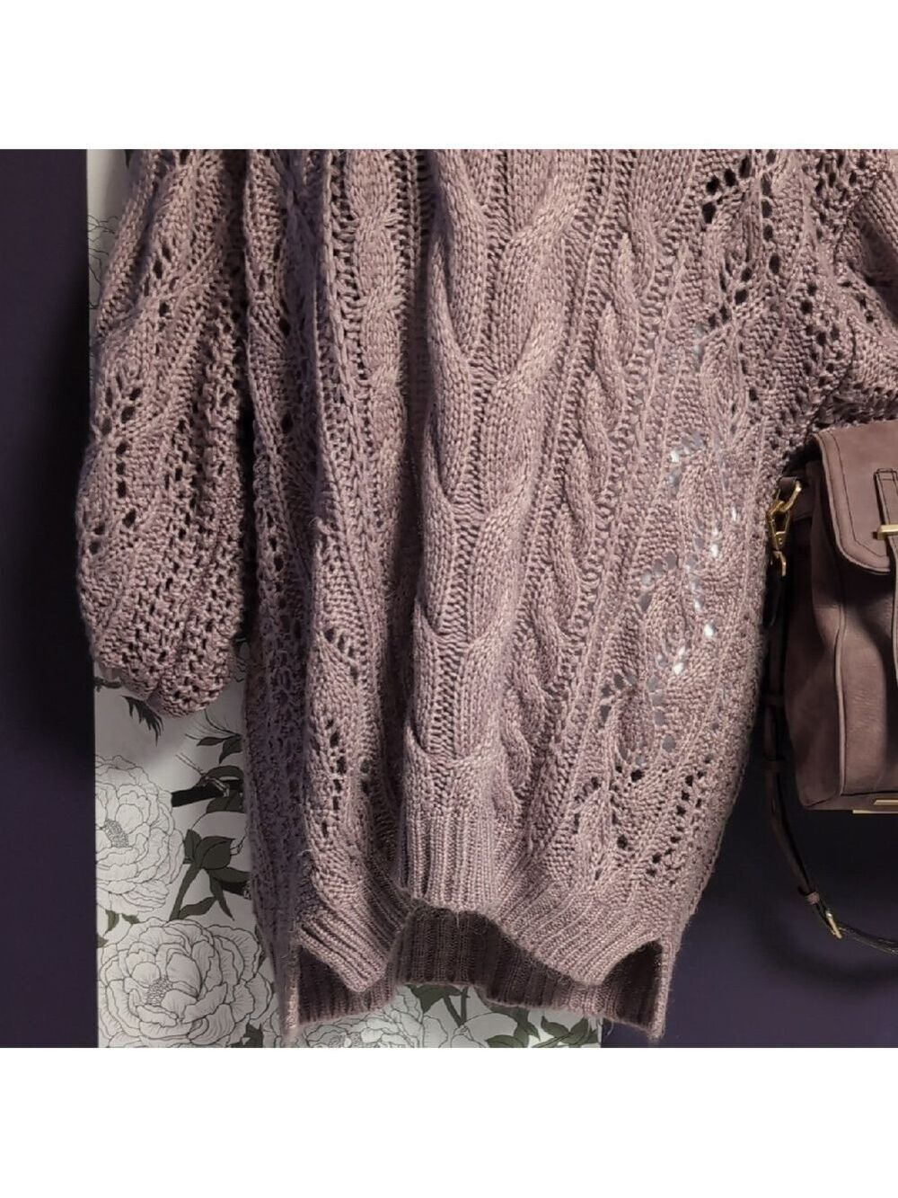 3 Bird Nest Lilac Off-the-Shoulder Sweater - Picture 5 of 6